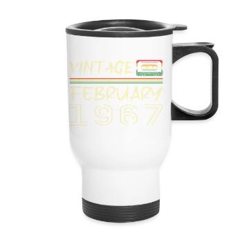Februar 1967 Bestes Geschenk Februar 1967 - Thermobecher mit Tragegriff - Weiß - Vorne