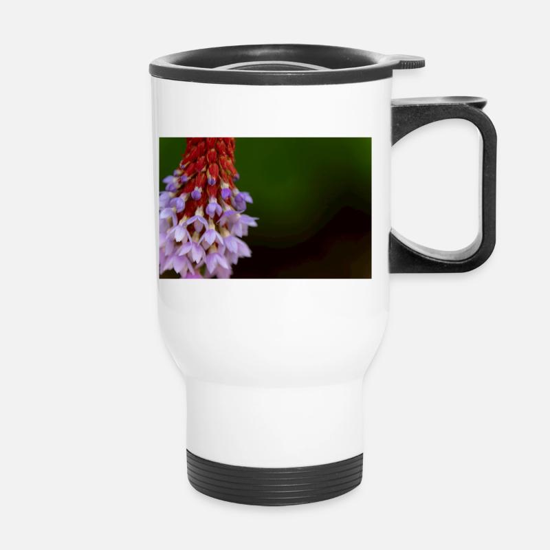 Lavendelblüte Farbverlauf Muster - Thermobecher mit Tragegriff - Weiß