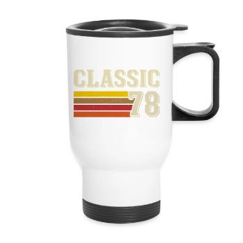 Rétro Classique 78 – Né en 1978 Anniversaire Vintage - Tasse isotherme avec poignée - blanc - Devant