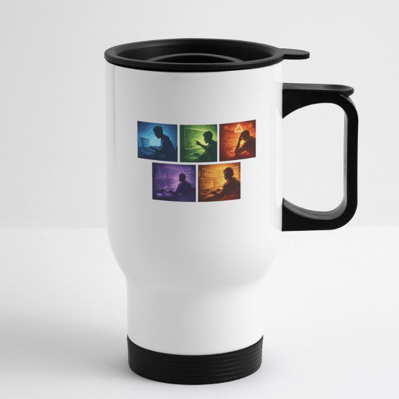 Multi-Screen Code Shadow Thermal mug with handle