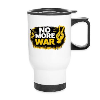 War No More – Sticker Peace & Humanity  - Tasse isotherme avec poignée - blanc - Devant