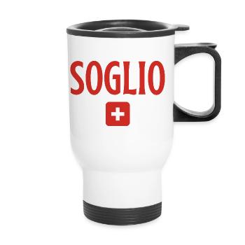 Soglio-Schweiz-Flagge - Thermobecher mit Tragegriff - Weiß - Vorne