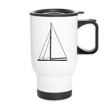 sail boat - Tasse isotherme avec poignée - blanc - Devant