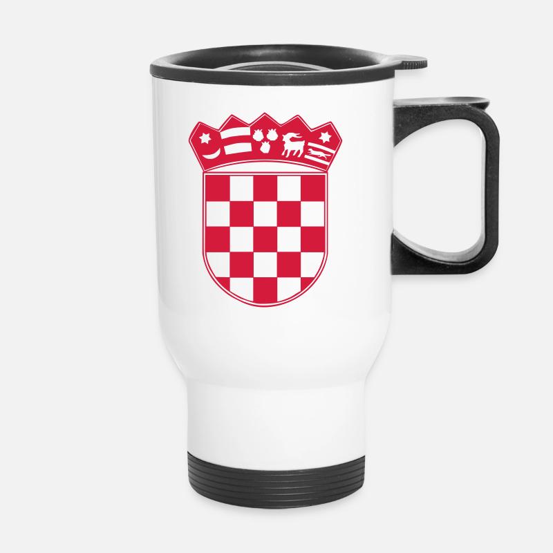 Kroatien Wappen - Thermobecher mit Tragegriff - Weiß