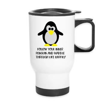 Pinguin - Thermobecher mit Tragegriff - Weiß - Vorne