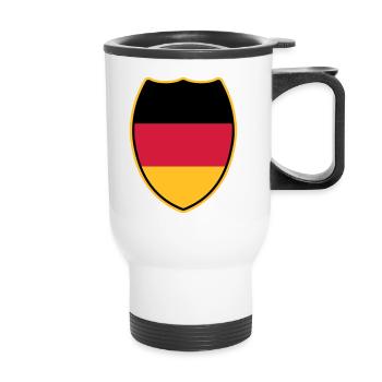 Wappen_von_Deutschland-3c - Thermobecher mit Tragegriff - Weiß - Vorne