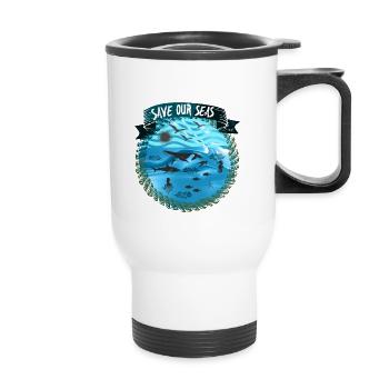 Mather Natur 🐢 - Thermobecher mit Tragegriff - Weiß - Vorne