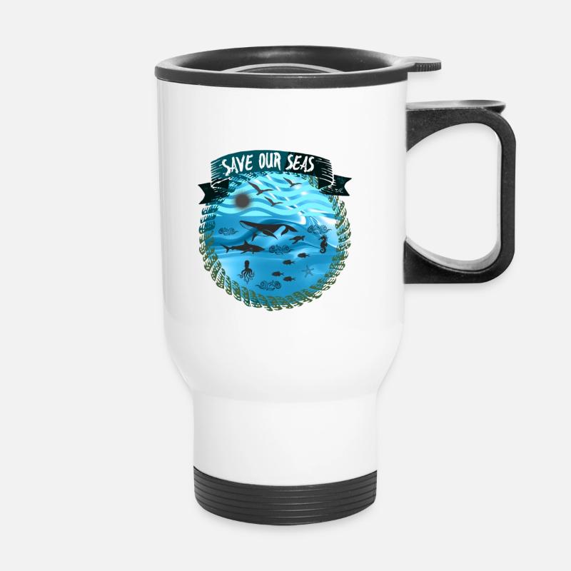 Mather Nature 🐢 - Tasse isotherme avec poignée - blanc