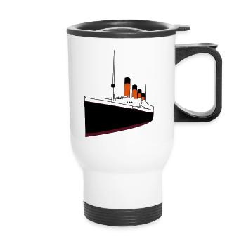 titanic_boat - Tasse isotherme avec poignée - blanc - Devant