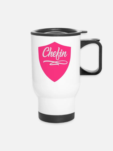 Chefin Wapppen - Thermobecher mit Tragegriff - Weiß