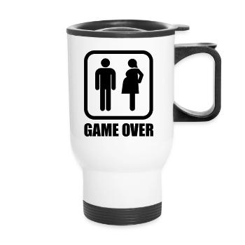 Game over - pregnant - Thermal mug with handle - white - Front
