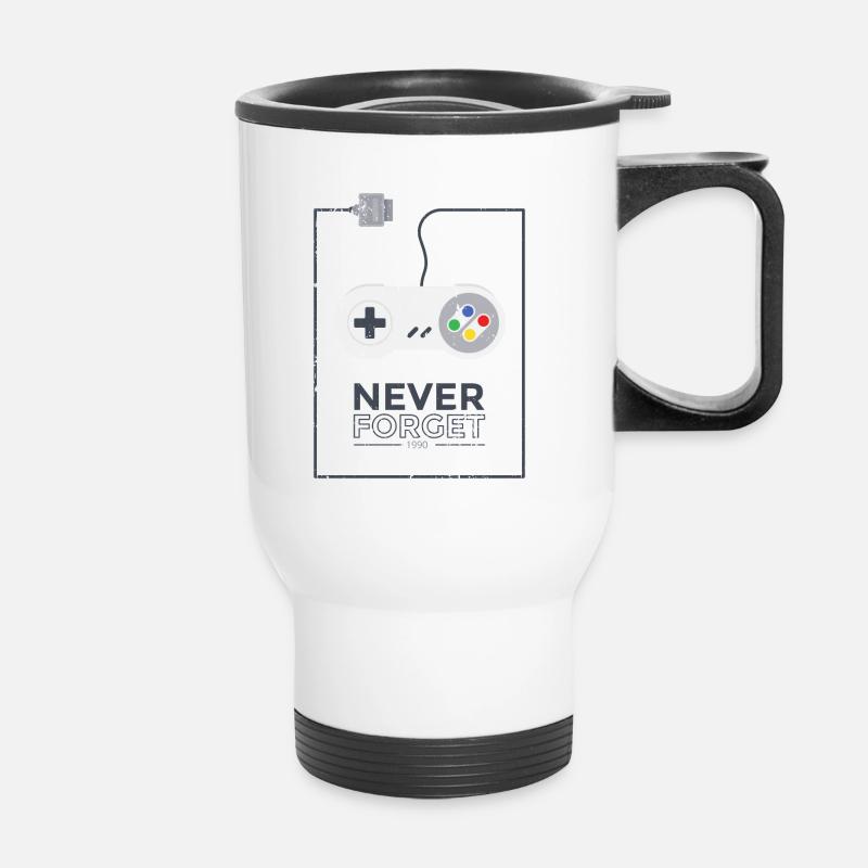 Super Console Gaming - Never Forget Retro 1990 - Thermal mug with handle - white