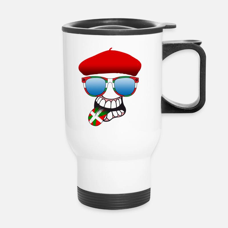 basque smiley 6 - Tasse isotherme avec poignée - blanc