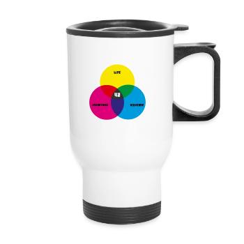 The answer is 42- Life the universe and e - Thermal mug with handle - white - Front