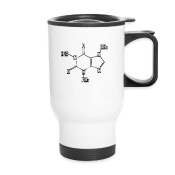 Koffein - Chemische Formel - Thermobecher mit Tragegriff - Weiß - Vorne