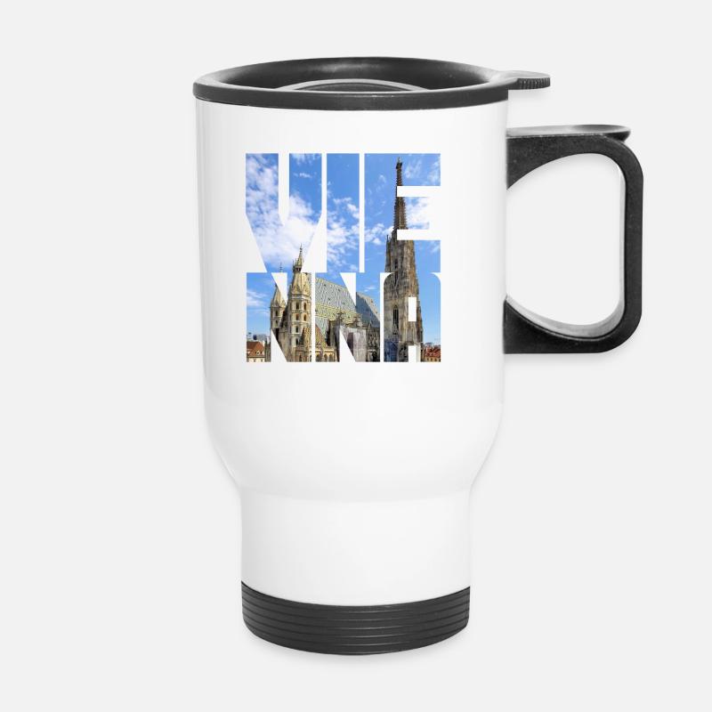 Vienna St. Stephen's Cathedral - Thermal mug with handle - white