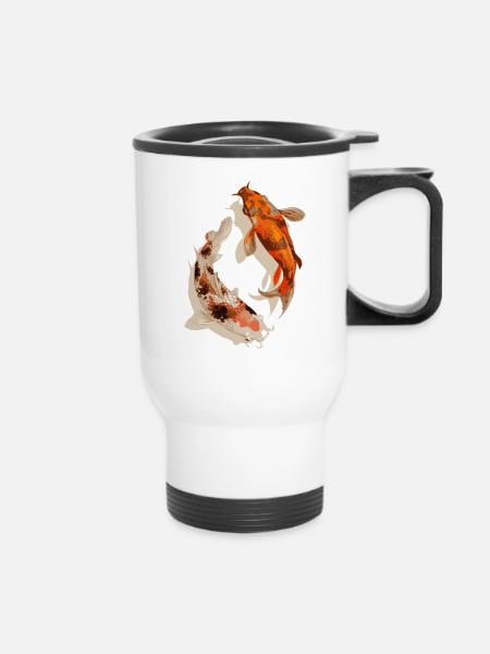 Koi-Fisch - Thermobecher mit Tragegriff - Weiß