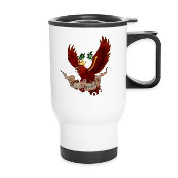 Aigle tyrolien avec bannière Ma maison, le Tyrol - Tasse isotherme avec poignée - blanc - Devant