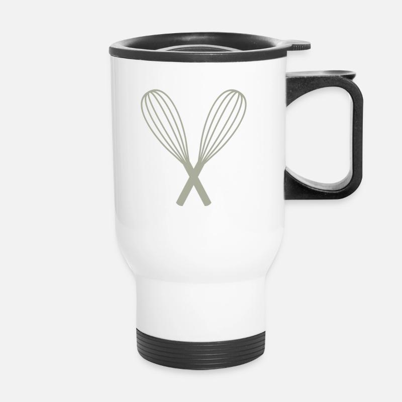 Whisk cook gift idea - Thermal mug with handle - white