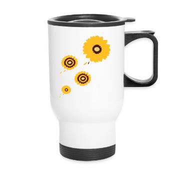 Fleur de tournesol - Tasse isotherme avec poignée - blanc - Devant
