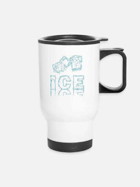 Eiswürfel Würfelkunst - Thermobecher mit Tragegriff - Weiß