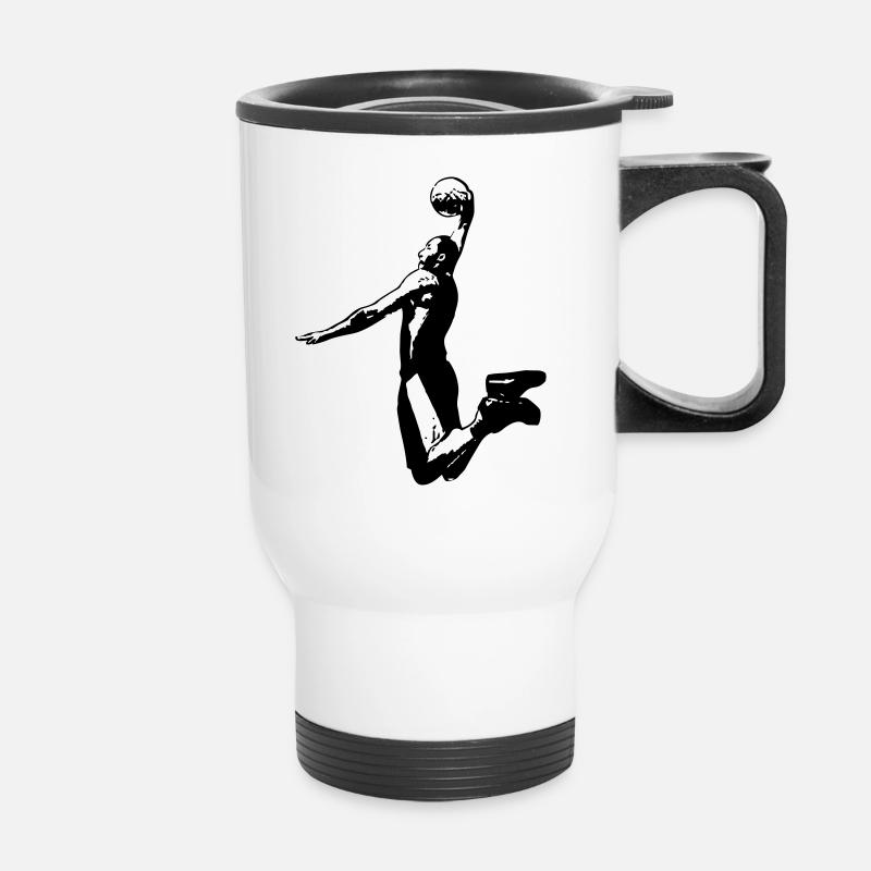 Basketball - Thermobecher mit Tragegriff - Weiß