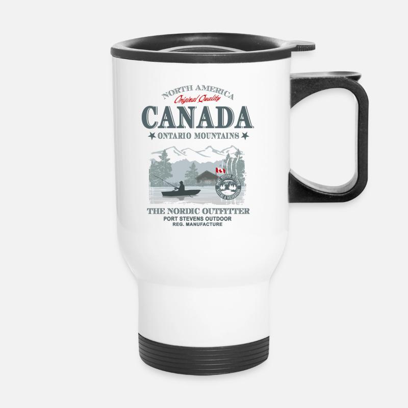 Canada - Fishing - Thermobecher mit Tragegriff - Weiß