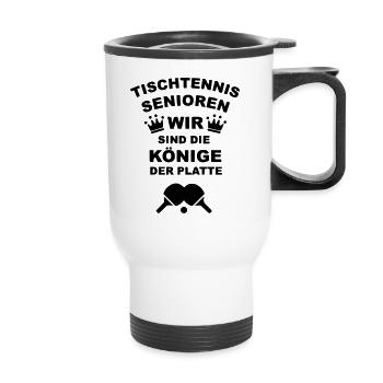 Tischtennis Senioren - Thermobecher mit Tragegriff - Weiß - Vorne