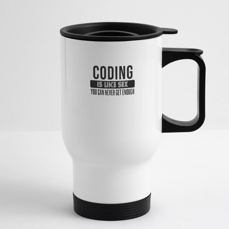 Coding Statement – Provocative Developer Design Thermal mug with handle