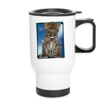 Leopard - Thermal mug with handle - white - Front