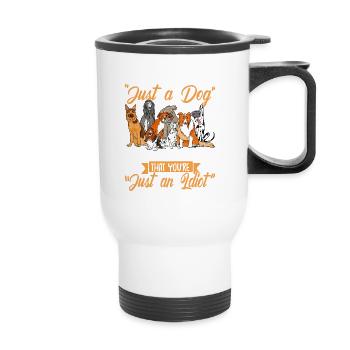 Hunde Design mit schönem Hunde Motiv - Thermobecher mit Tragegriff - Weiß - Vorne