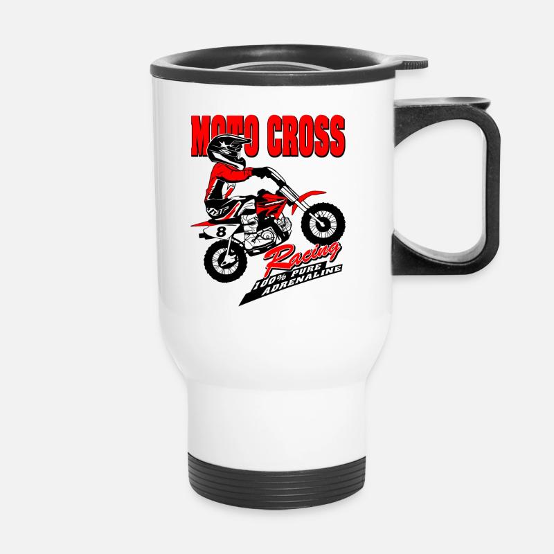 Kinder Motocross - KIDS MX - Thermobecher mit Tragegriff - Weiß
