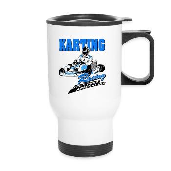 GoKart - Kartsport - Kart - Go Kart - Tasse isotherme avec poignée - blanc - Devant