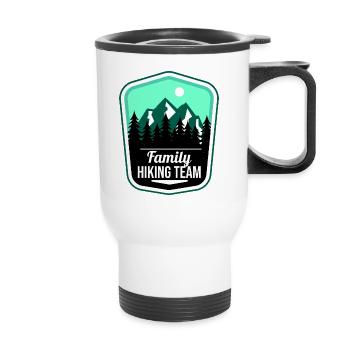 Family Hiking Team Vacances de randonnée en famille - Tasse isotherme avec poignée - blanc - Devant