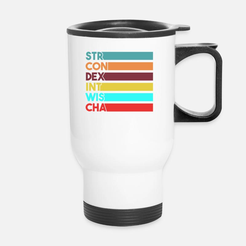 Gamer Stats Geschenk - Thermobecher mit Tragegriff - Weiß