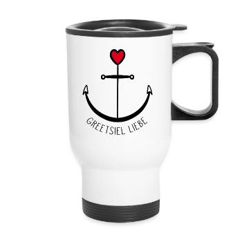 Anker Greetsiel "Greetsiel Liebe" - Thermobecher mit Tragegriff - Weiß - Vorne