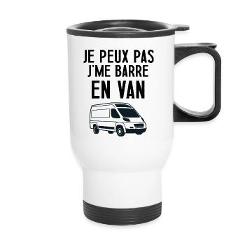 Je peux pas je me barre en van cadeau humour van - Tasse isotherme avec poignée - blanc - Devant