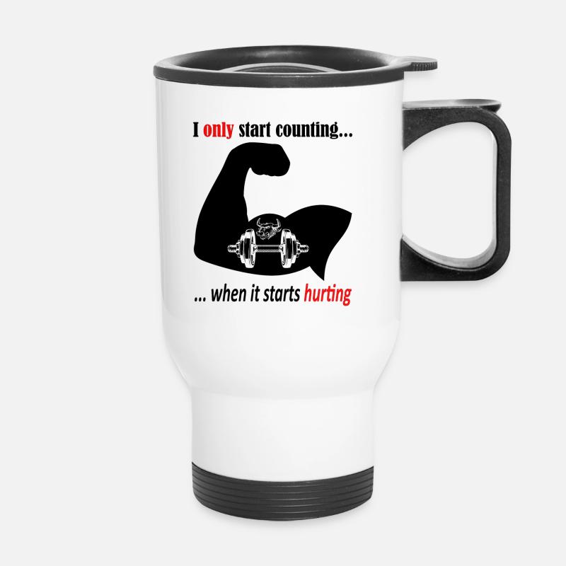 Trainingshirt Gym - Thermobecher mit Tragegriff - Weiß