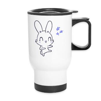 Conception de lapin - Tasse isotherme avec poignée - blanc - Devant