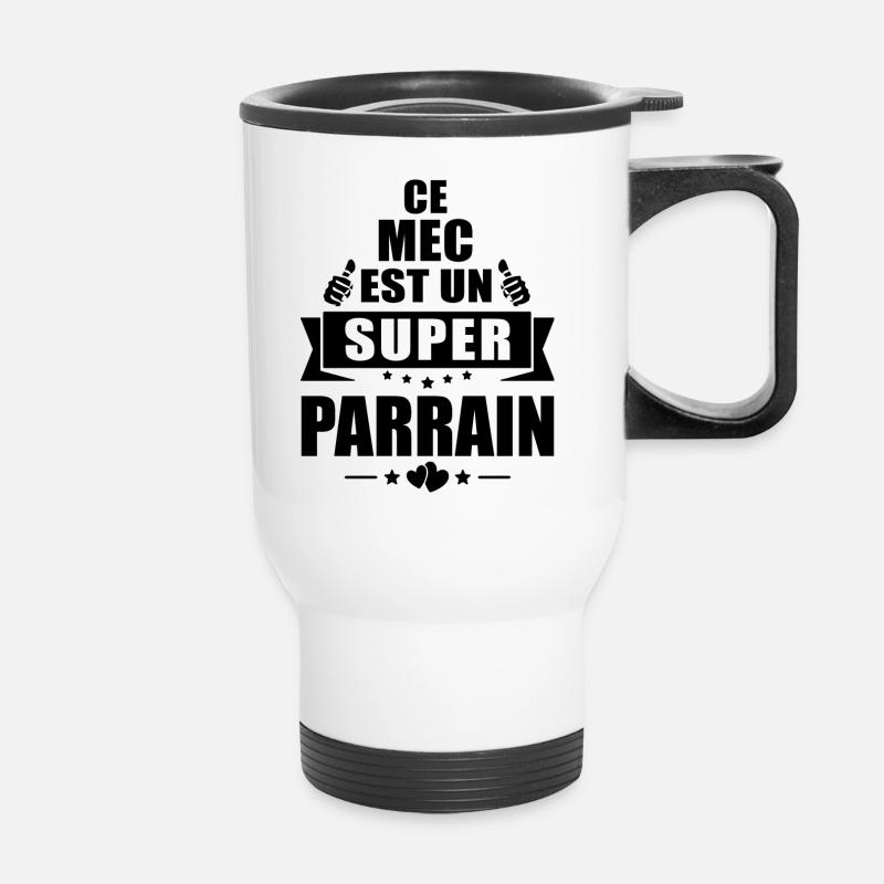 humour parrain / ce mec est un super parrain - Tasse isotherme avec poignée - blanc