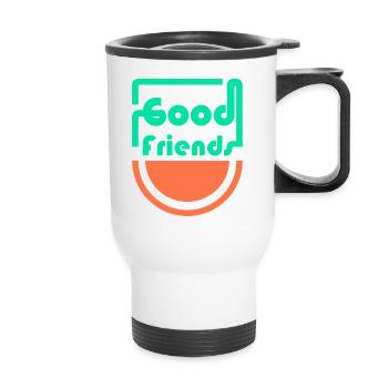 Gute Freunde - Thermobecher mit Tragegriff - Weiß - Vorne