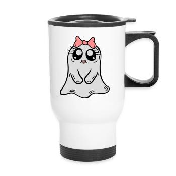 Little sweet ghost girl - Thermal mug with handle - white - Front