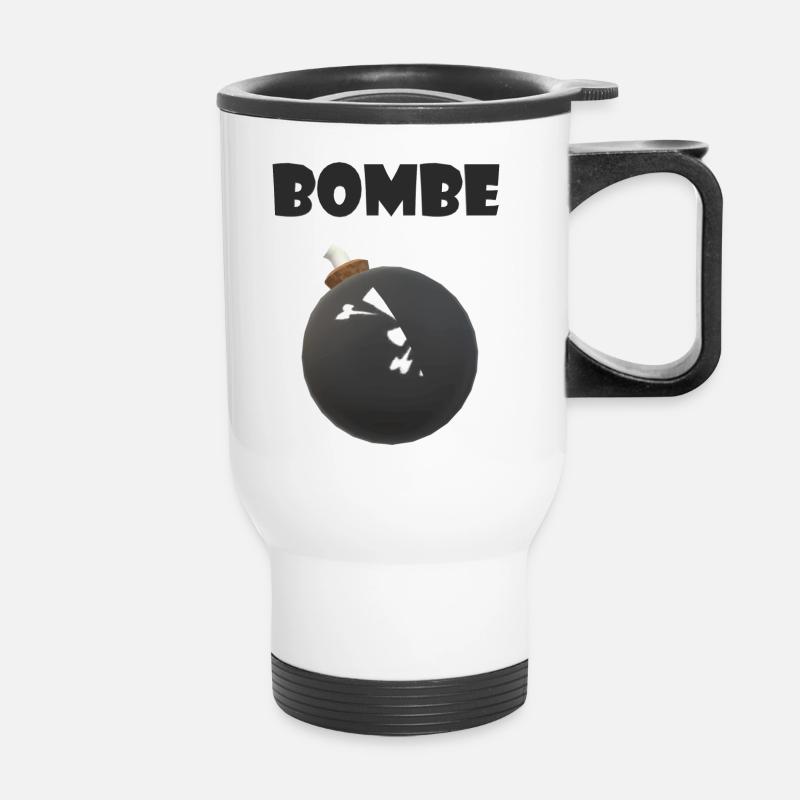 Explosion d’une bombe - Tasse isotherme avec poignée - blanc