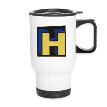 Buchstabe H - Thermobecher mit Tragegriff - Weiß - Vorne