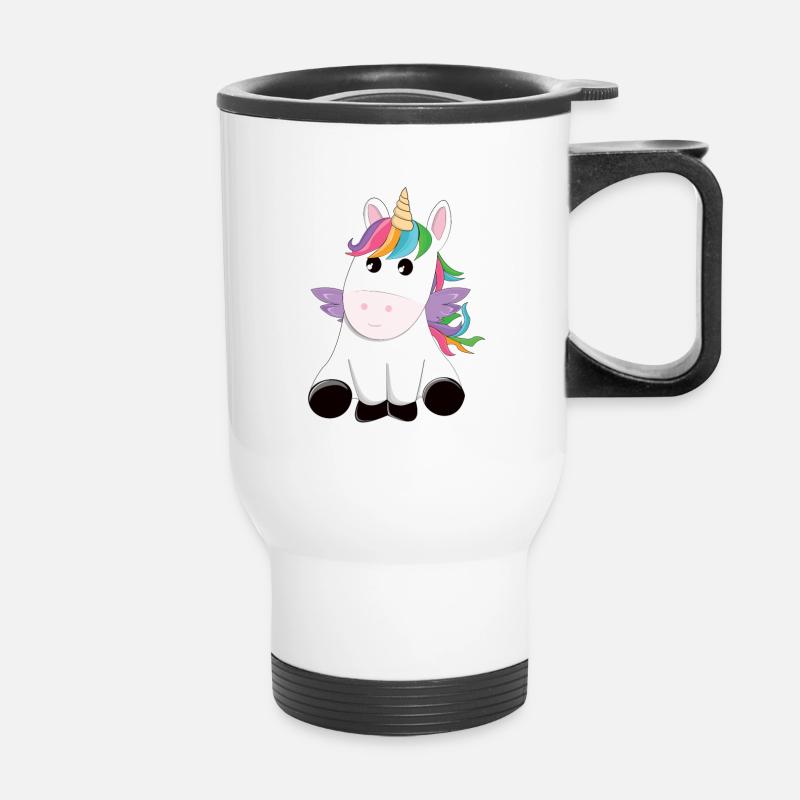 Einhorn - Thermobecher mit Tragegriff - Weiß