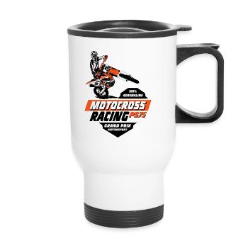 Moto Cross - Motocross - Supercross - Thermal mug with handle - white - Front