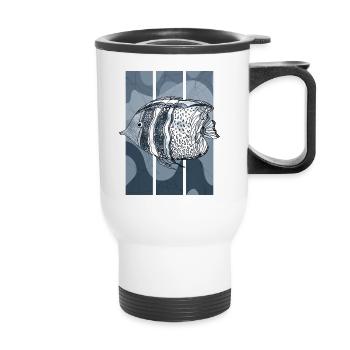 Poisson - Tasse isotherme avec poignée - blanc - Devant
