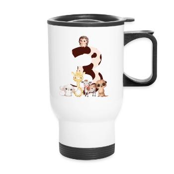 3rd anniversary - third anniversary animals - Thermal mug with handle - white - Front