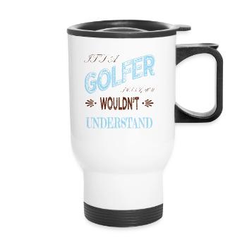 GolfCoachCadeau GolfCoachCadeaux Golflover Golfgirl - Tasse isotherme avec poignée - blanc - Devant