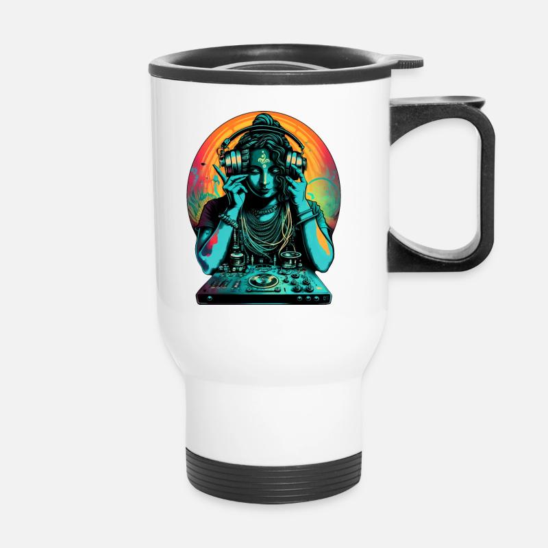 Goddess DJ - Thermal mug with handle - white